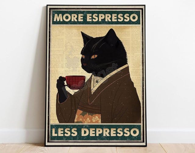 Coffee Tea Poster - Retro Metal Tin Sign More Espresso