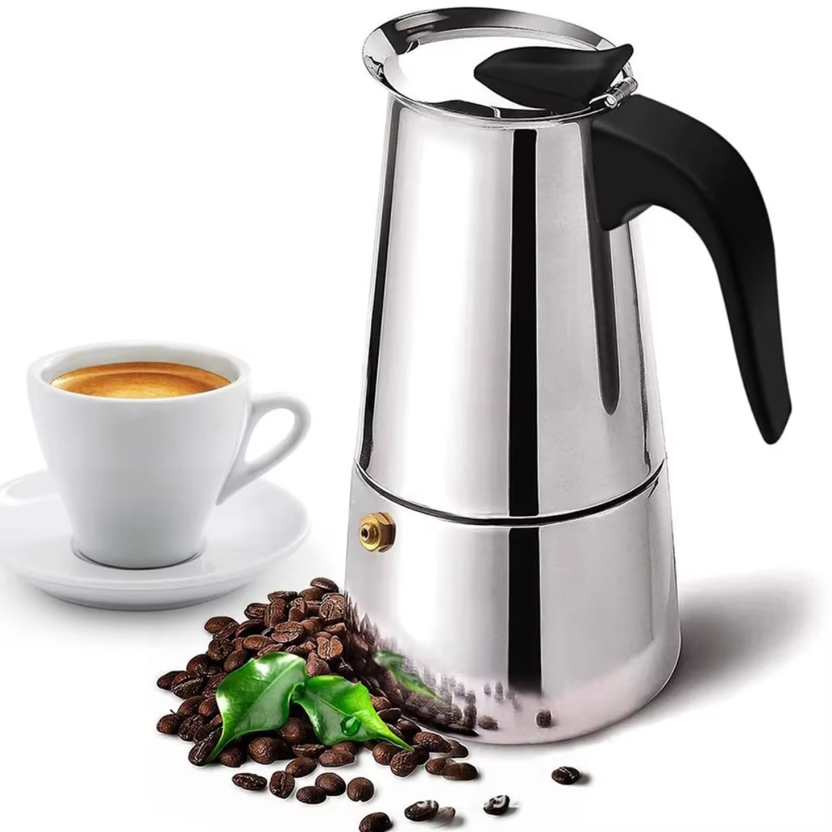 Coffee Tea Latte - Portable Mocha Coffee Pot Stainless Steel