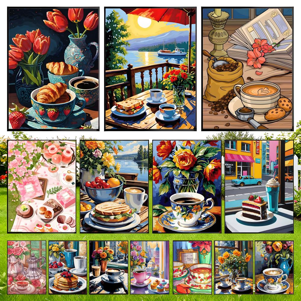Coffee Tea Poster - Afternoon Tea Coffee Cup Design Smooth