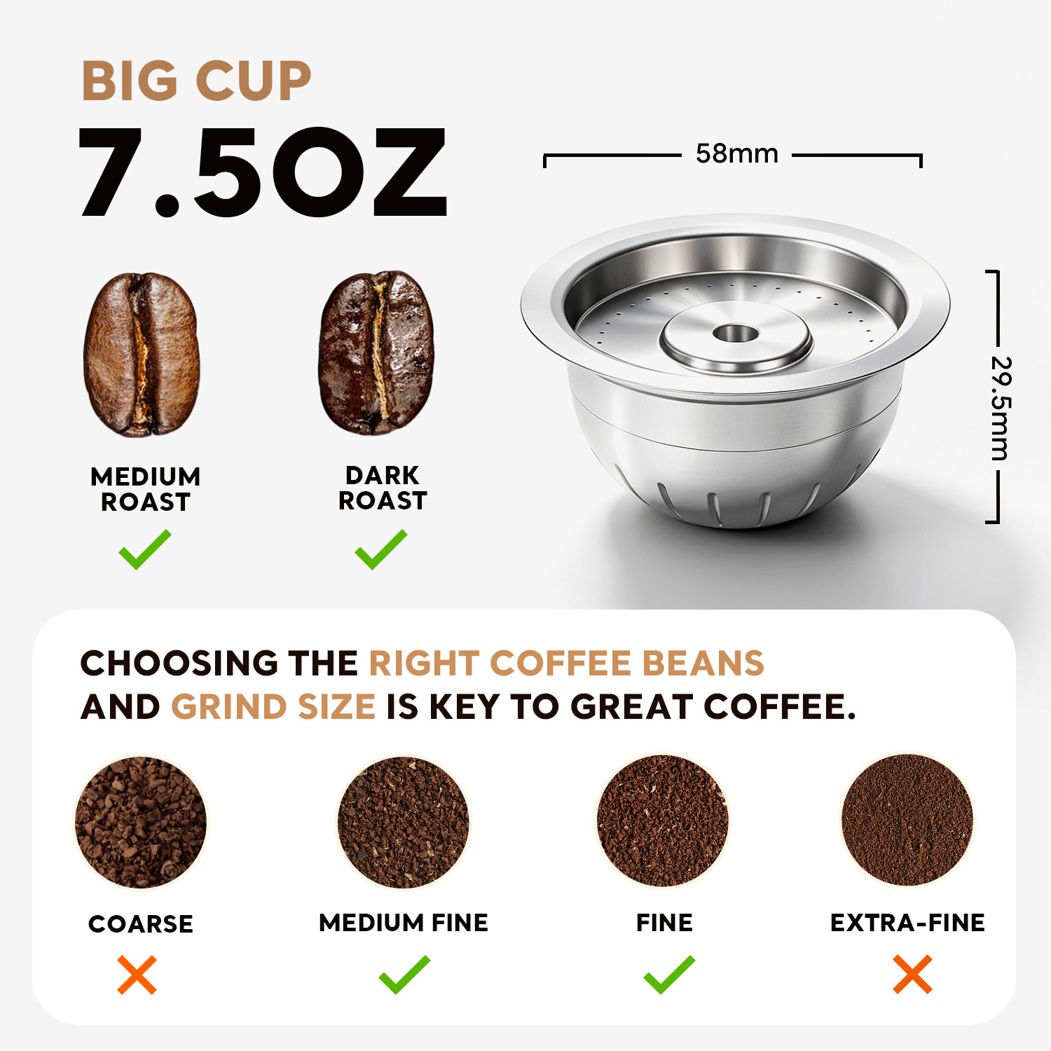 Coffee Plus Tea - Stainless Steel Reusable Coffee Capsule for