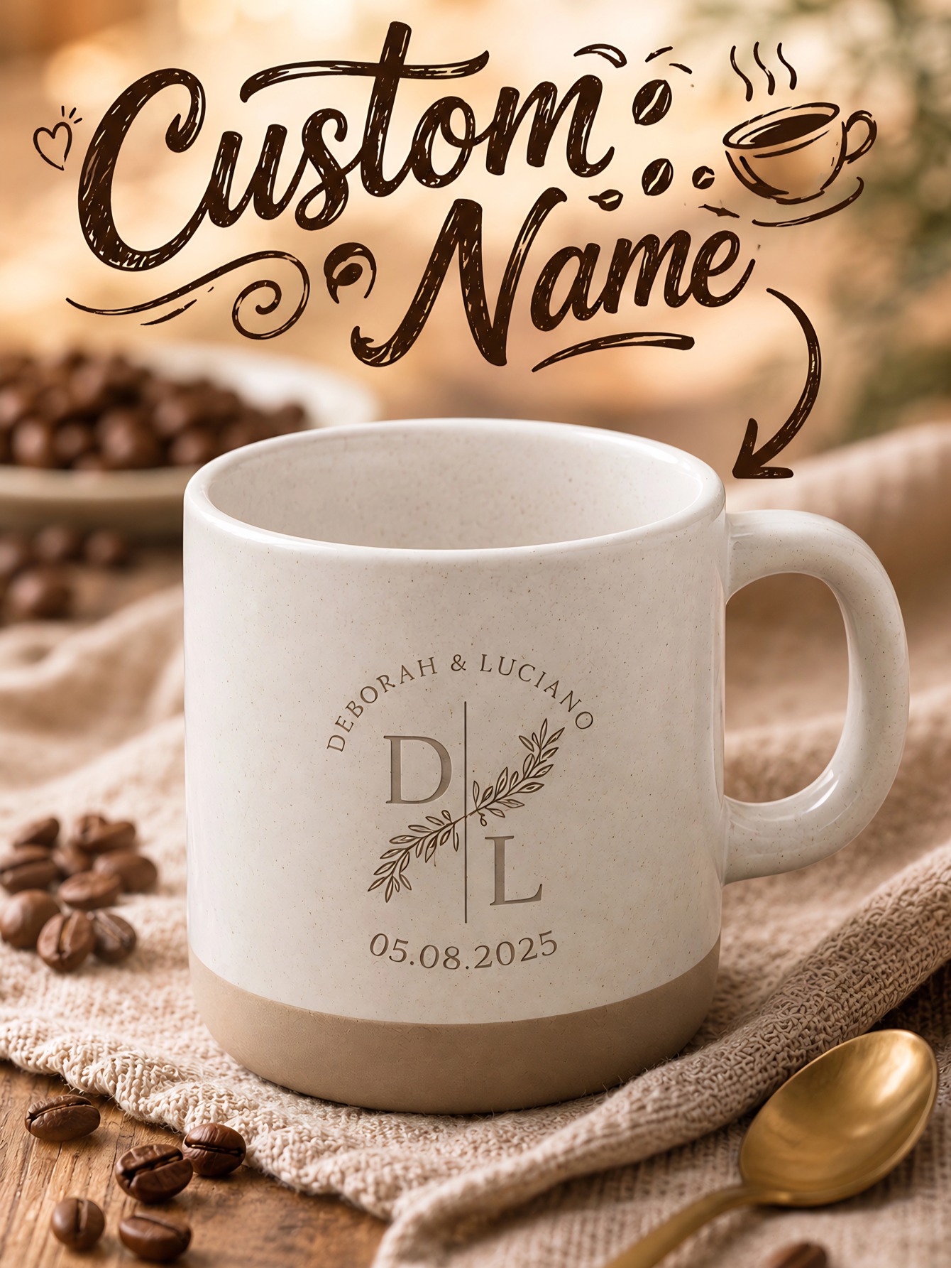 Coffee To Tea Meaning - 1pc Custom Text Laser Engraved Ceramic