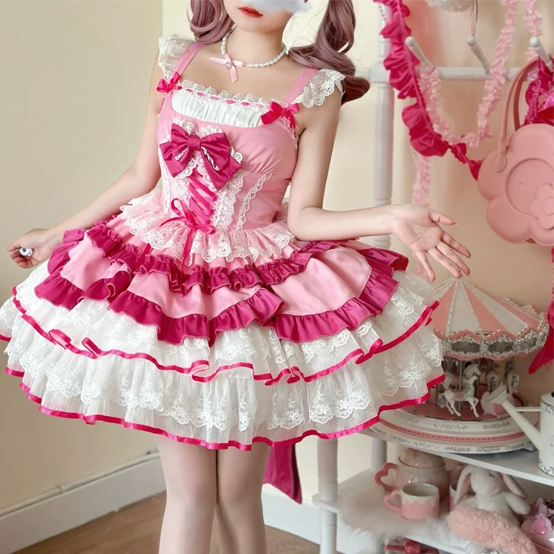 Coffee Tea Weight Loss - Pink Sweet Lolita JSK Dress Kawaii