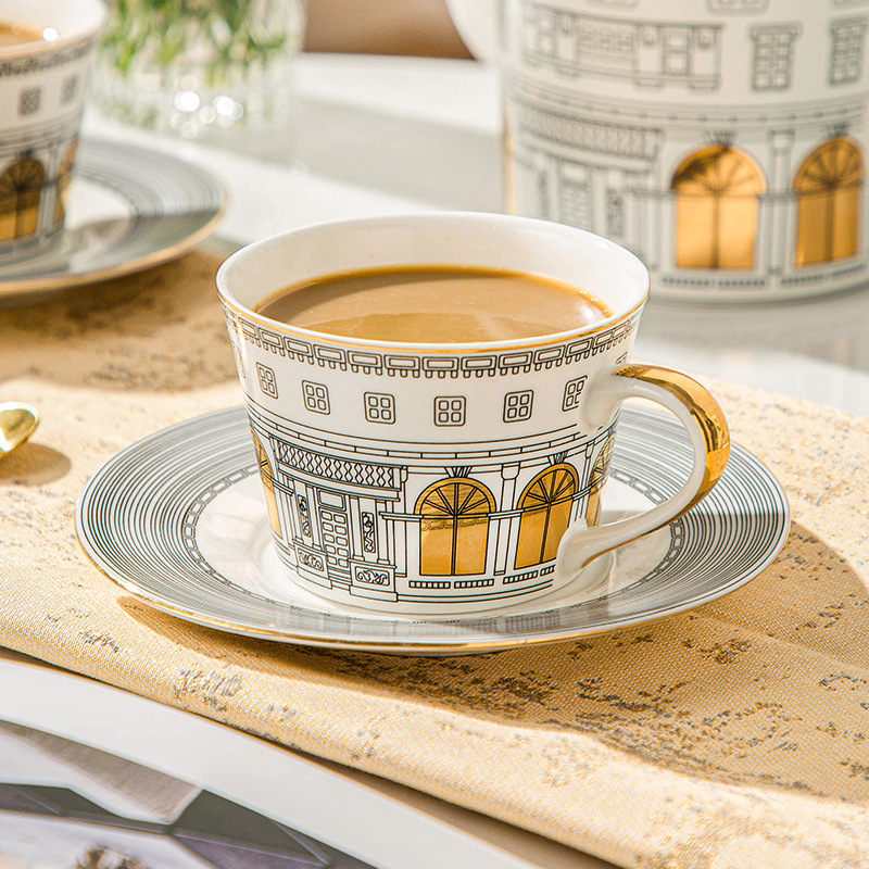 Coffee Tea Games - Architectural Cup and Saucer Coffee Mug