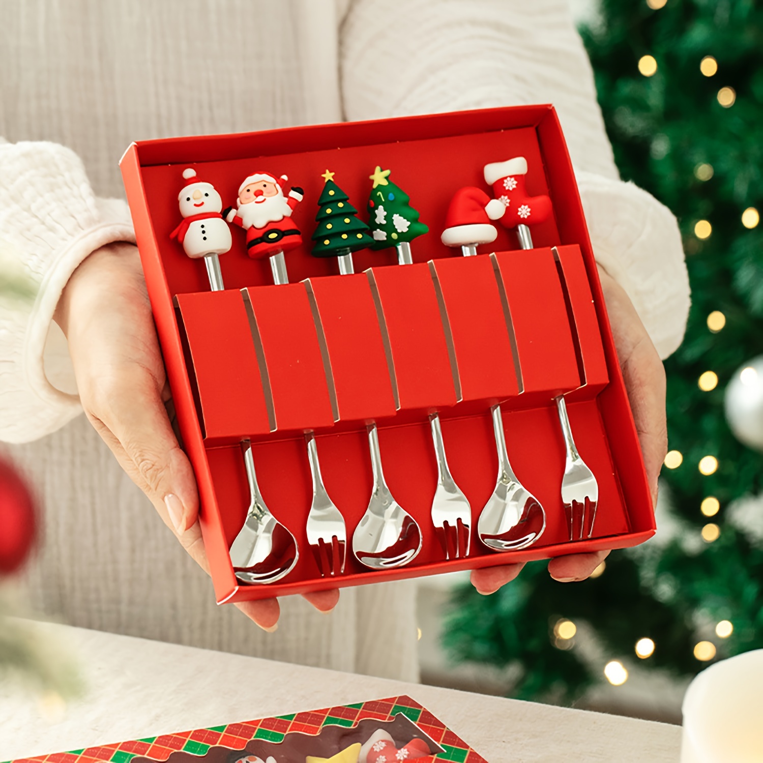 Coffee Tea Games - 1Set Creative Christmas Fork And Spoon