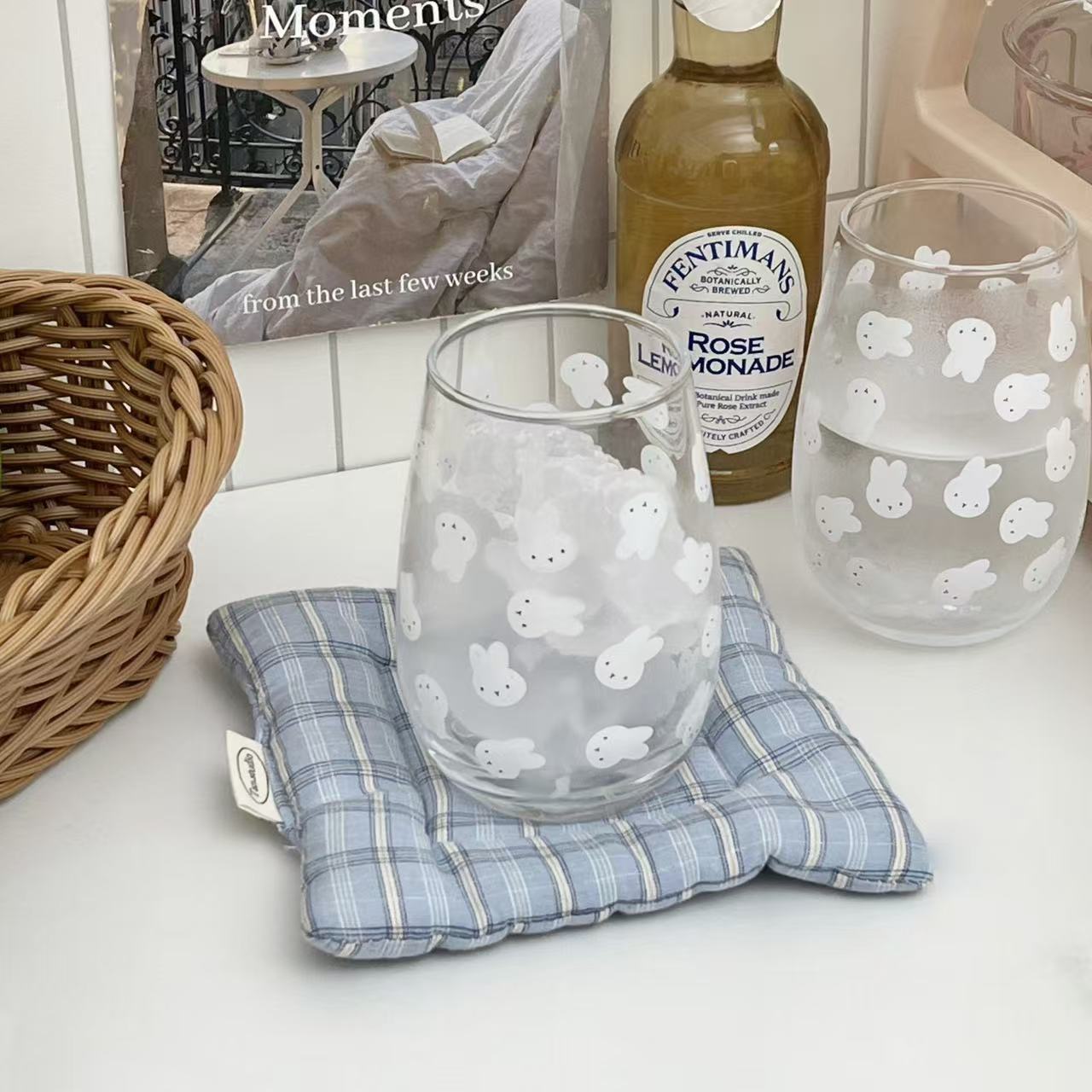 Cute Miffy Rabbit Printed Glas - Juice Tea Coffee recension och pris