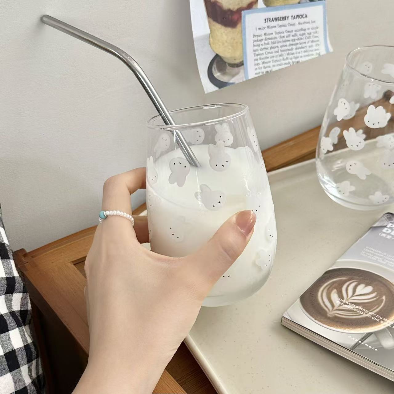 Cute Miffy Rabbit Printed Glas - Juice Tea Coffee recension och pris