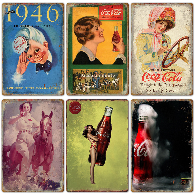 Vintage Cola Logo Metal Poster - Coffee Tea Poster recension och pris