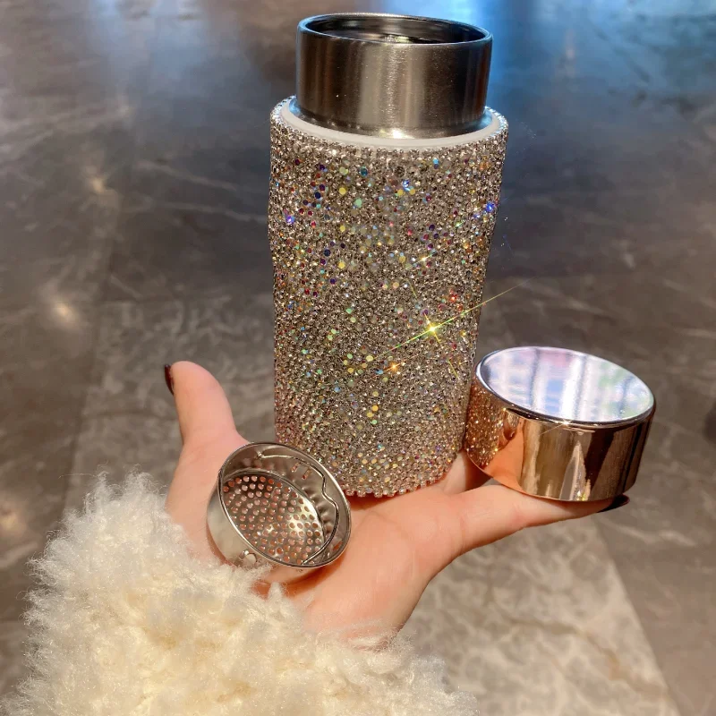 Bling Portable Thermos Cup wit - Coffee Tea Tumbler recension och pris