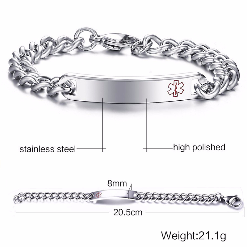 Vnox Medical Alert ID Bracelet - Coffee Tea Or Me recension och pris