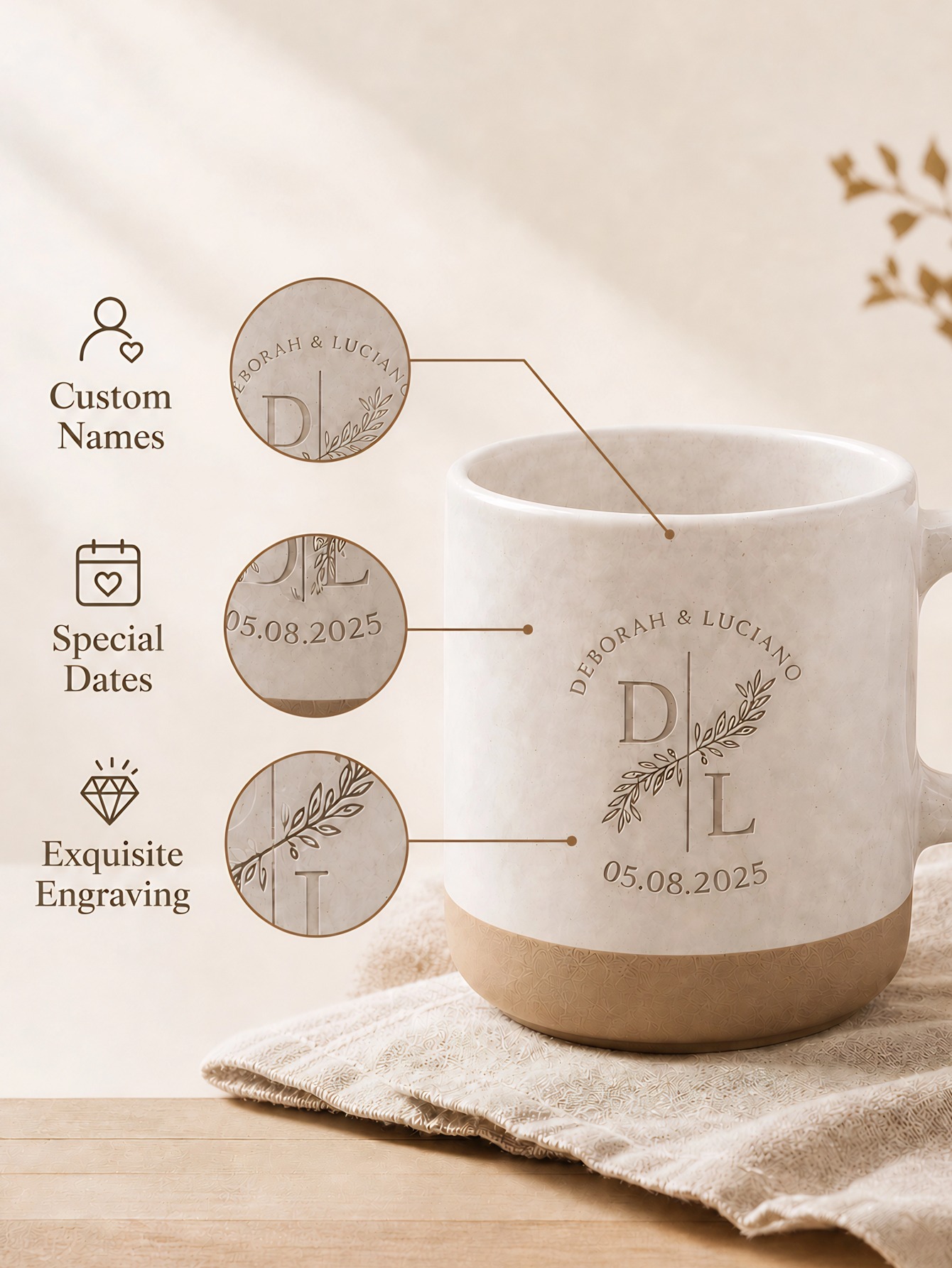 1pc Custom Text Laser Engraved - Coffee To Tea Meaning recension och pris