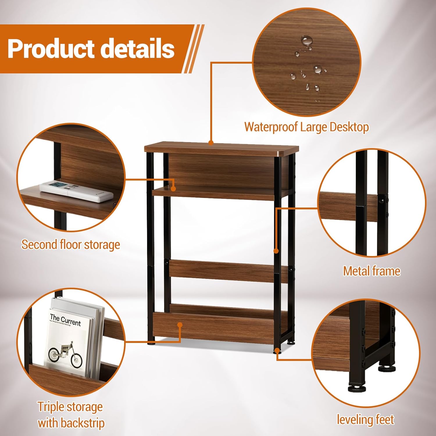 3-Tier Slim Narrow Side Table, - Coffee Tea Weight Loss recension och pris