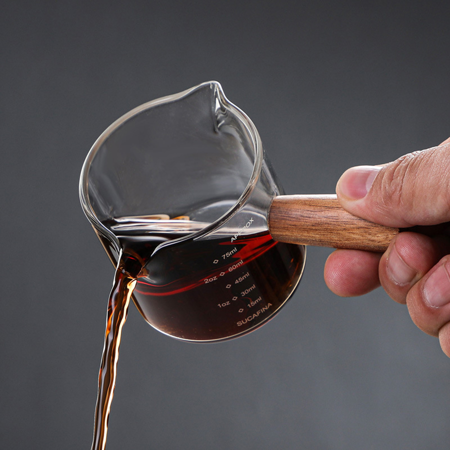 50-250ml Wood Handle Glass Esp - Coffee Tea Tumbler recension och pris