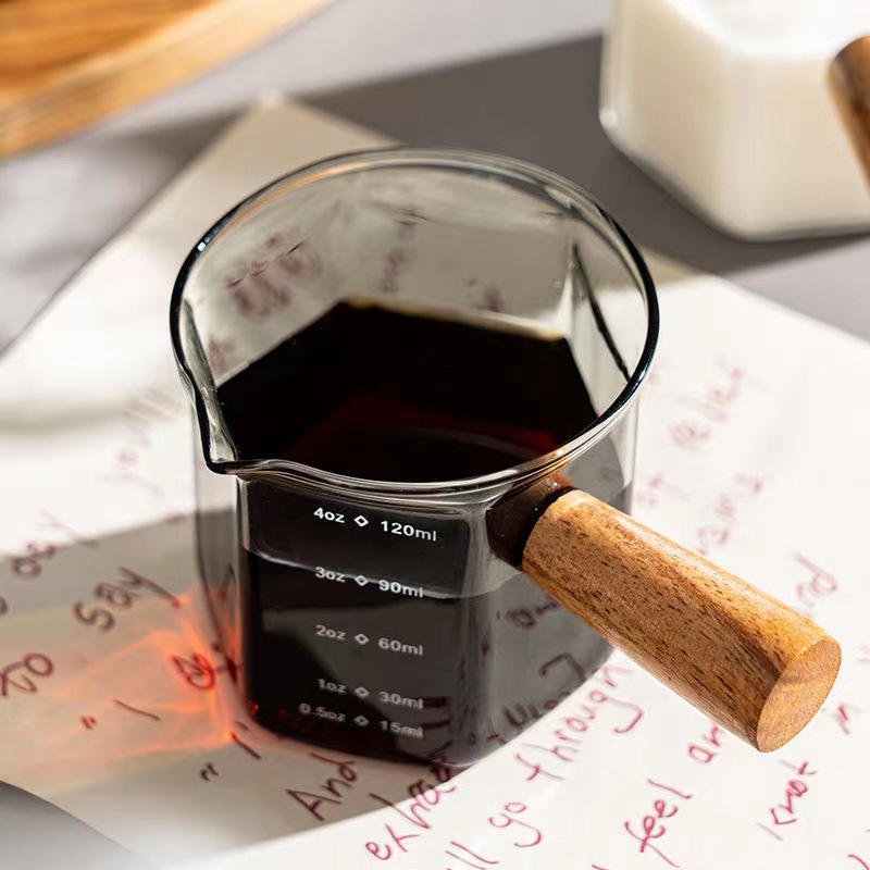 50-250ml Wood Handle Glass Esp - Coffee Tea Tumbler recension och pris