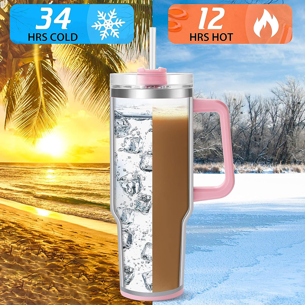 40oz Tumbler with Handle and S - Coffee Tea Tumbler recension och pris