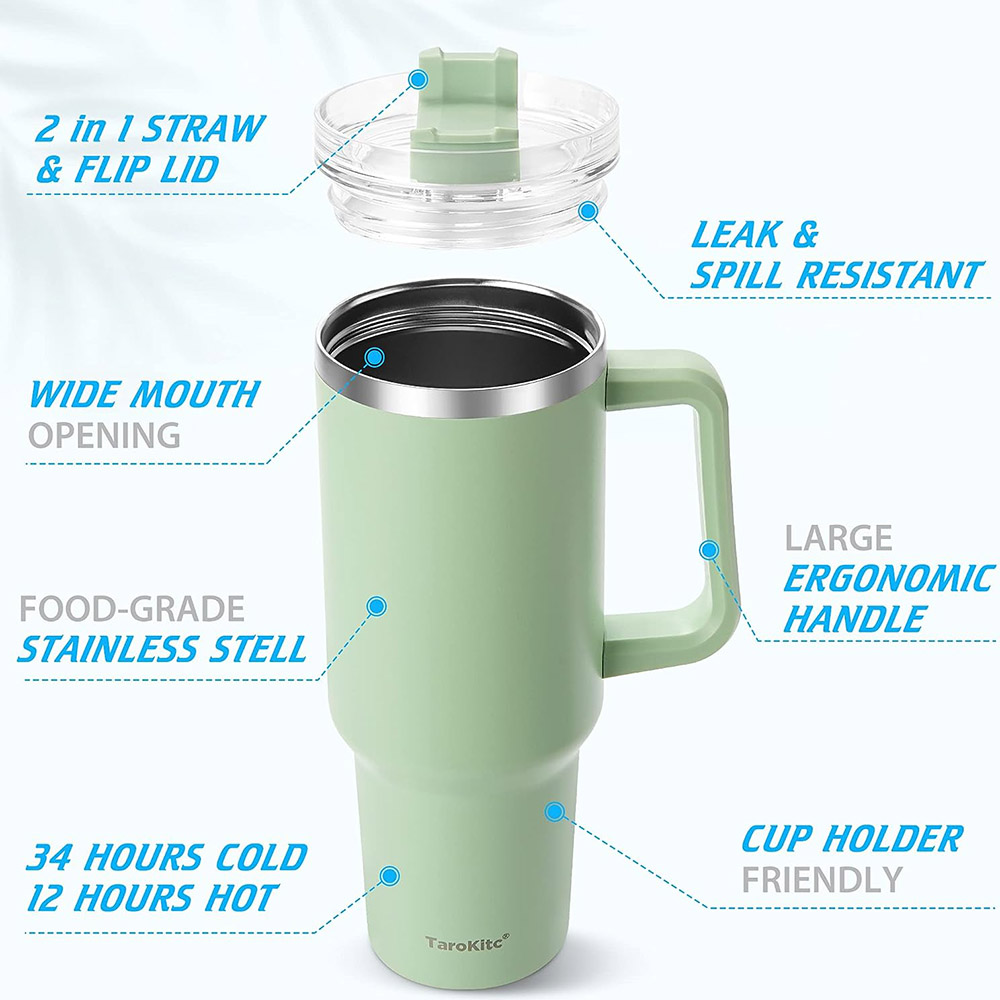 40oz Tumbler with Handle and S - Coffee Tea Tumbler recension och pris